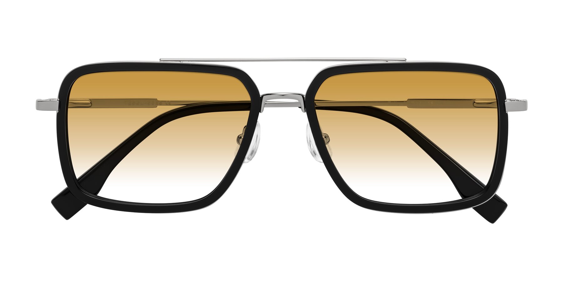 Folded Front of Tulip in Black-Silver with Champagne Gradient Lenses