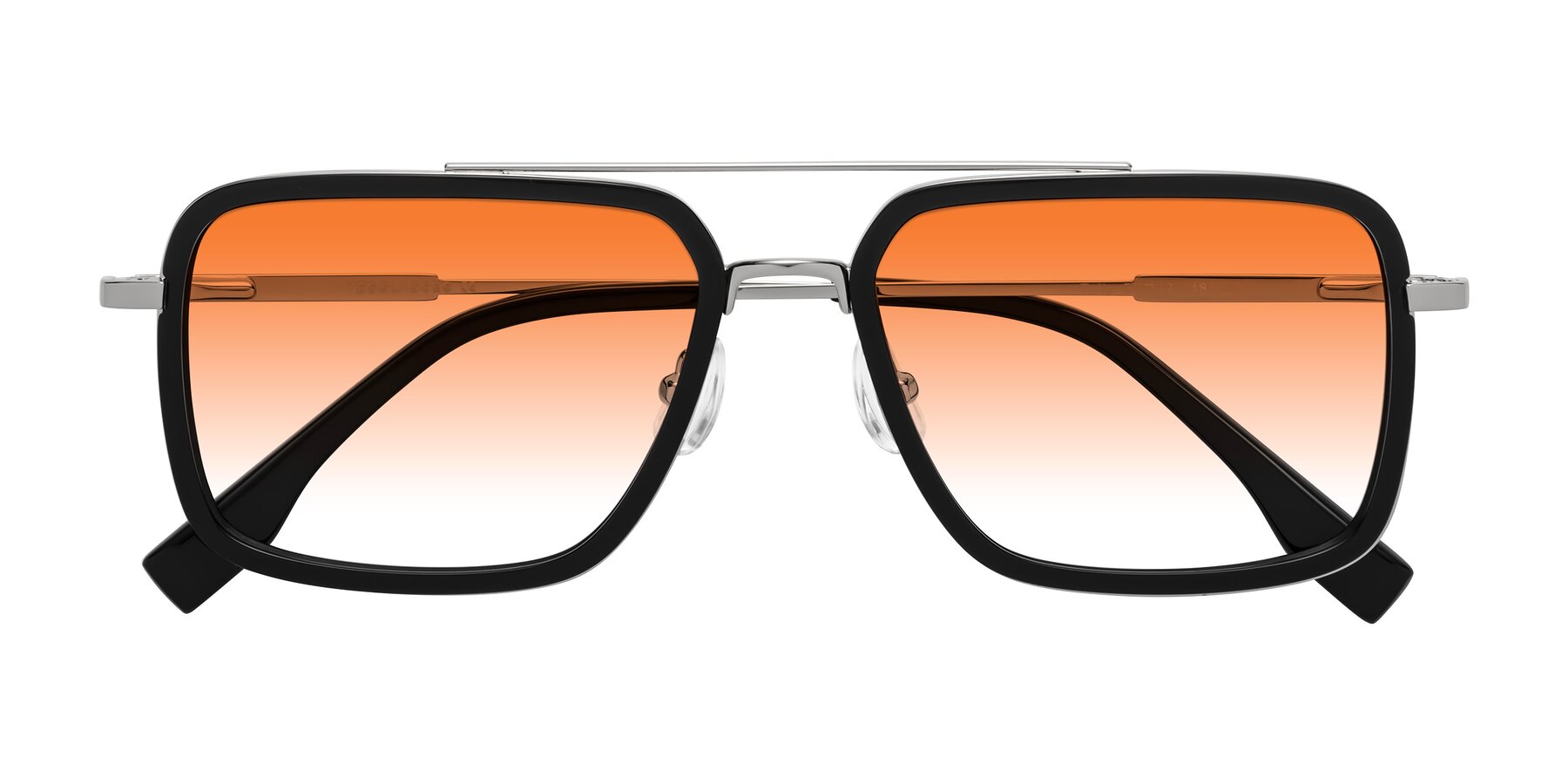 Folded Front of Tulip in Black-Silver with Orange Gradient Lenses