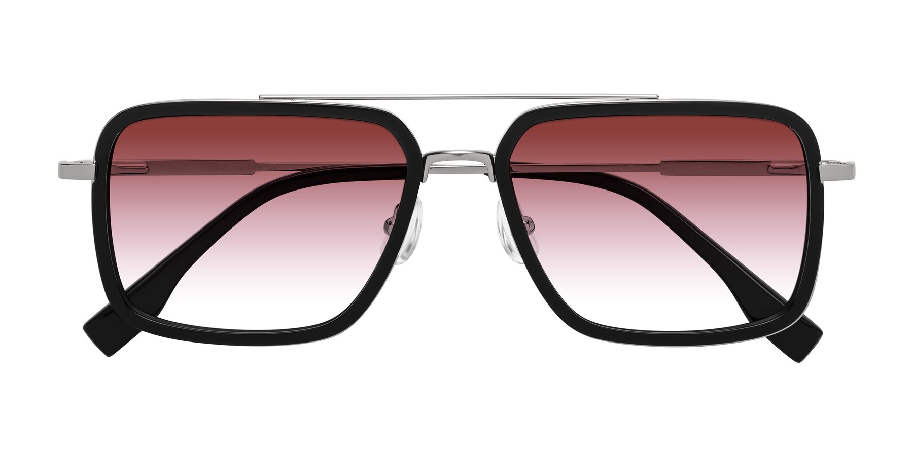 Folded Front of Tulip in Black-Silver with Garnet Gradient Lenses