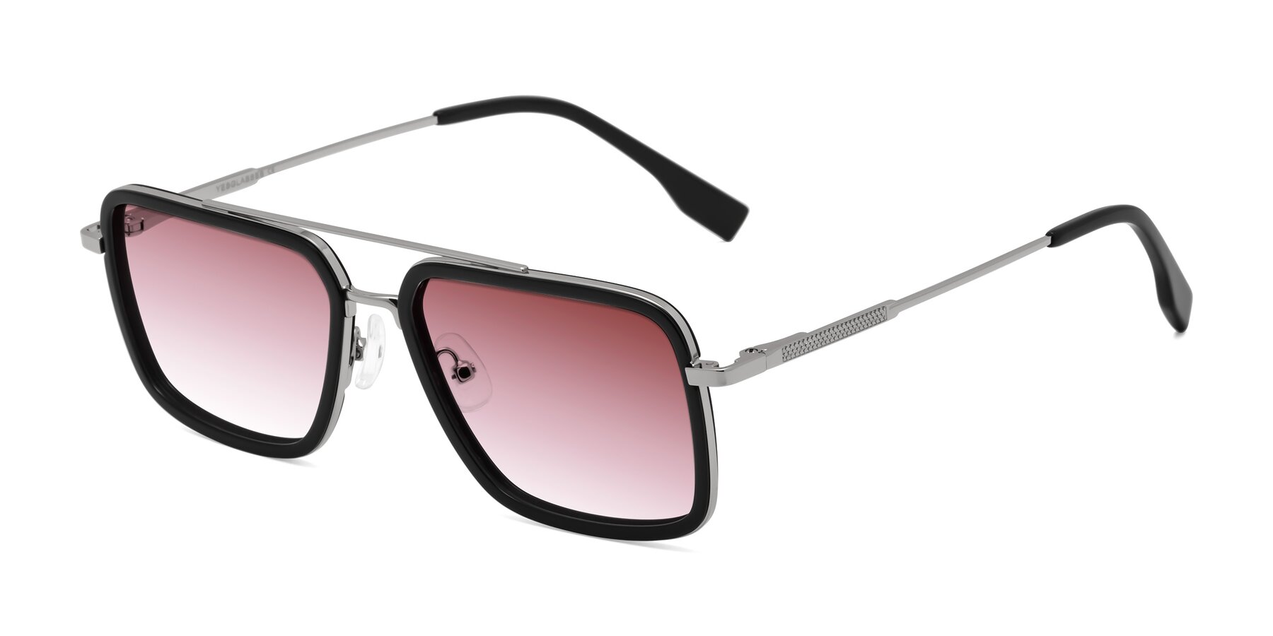 Angle of Tulip in Black-Silver with Garnet Gradient Lenses