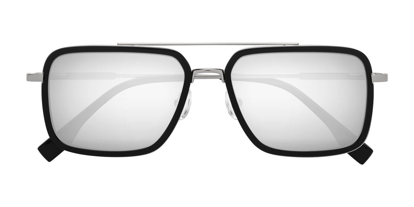 Tulip - Black/Silver Flash Mirrored Sunglasses