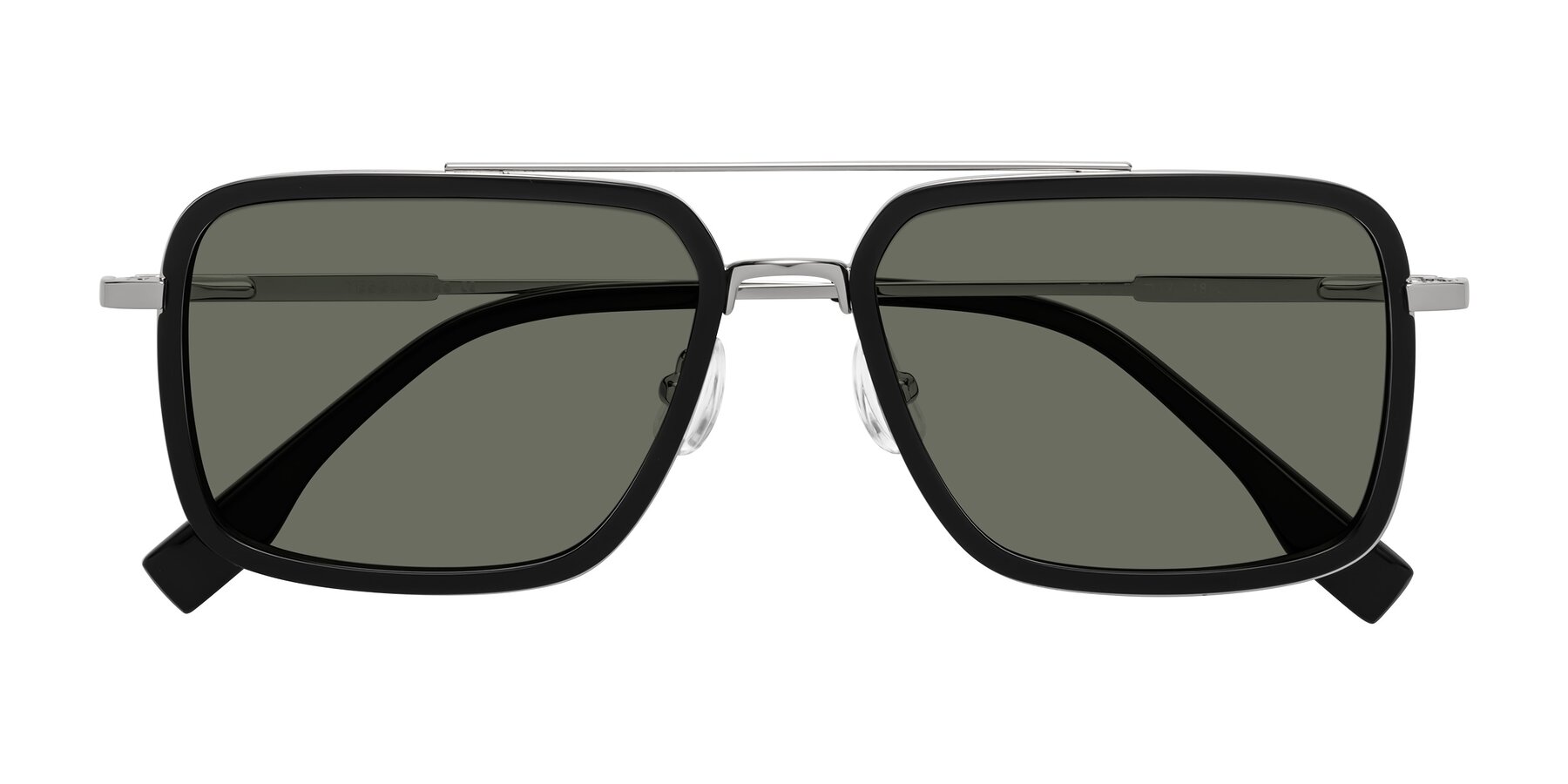 Folded Front of Tulip in Black-Silver with Gray Polarized Lenses