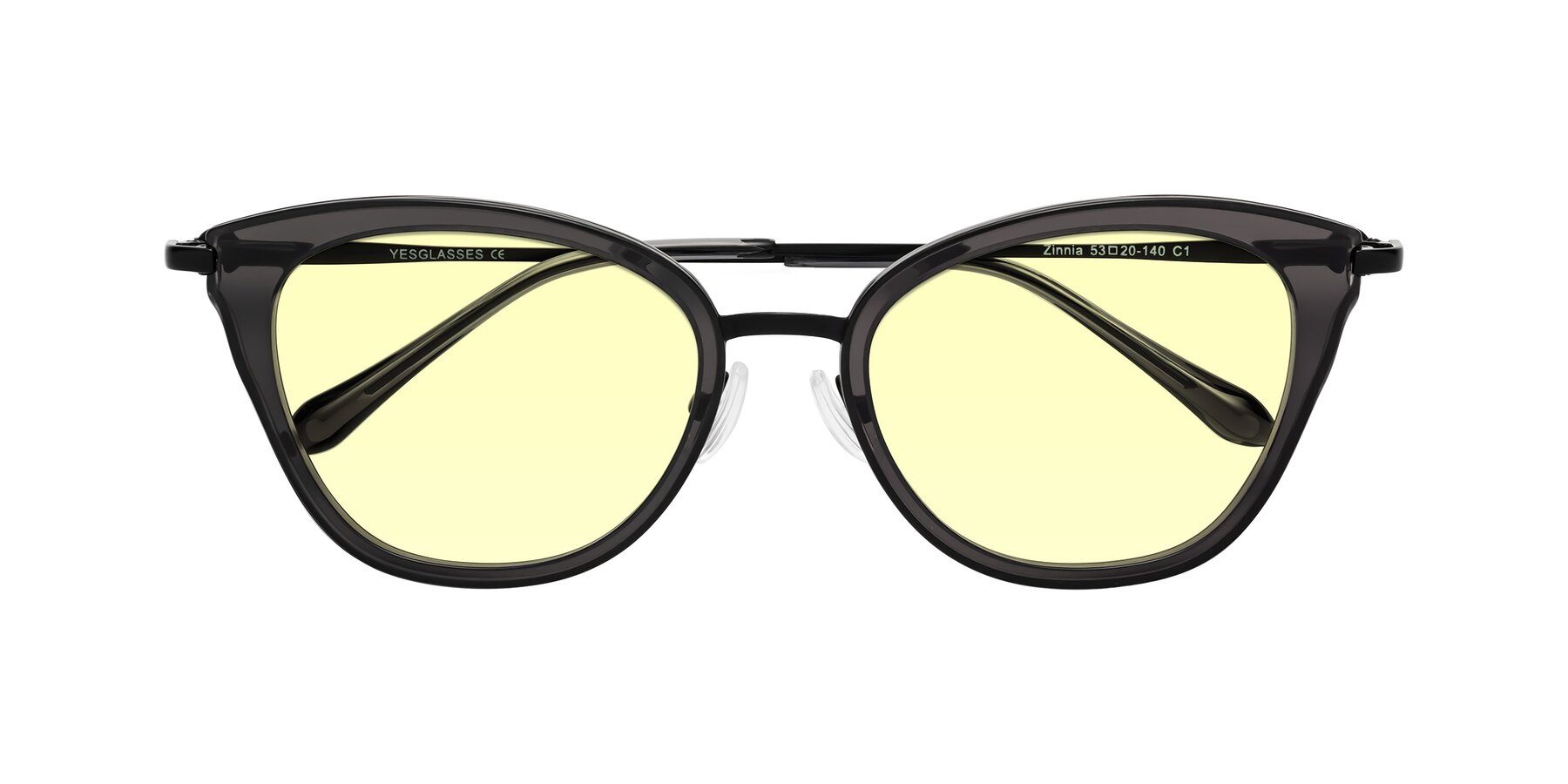 Folded Front of Zinnia in Gray with Light Yellow Tinted Lenses