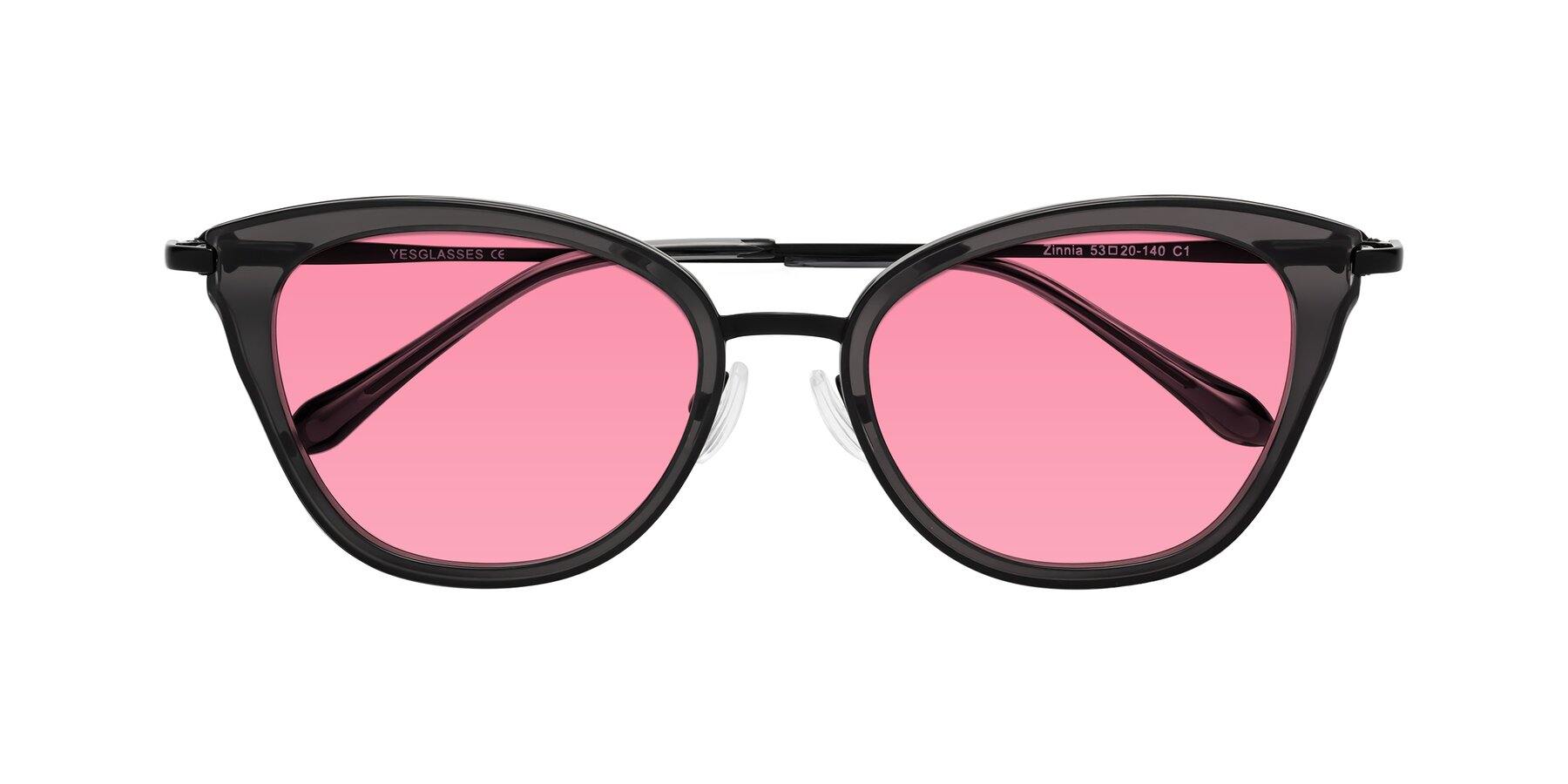 Folded Front of Zinnia in Gray with Pink Tinted Lenses