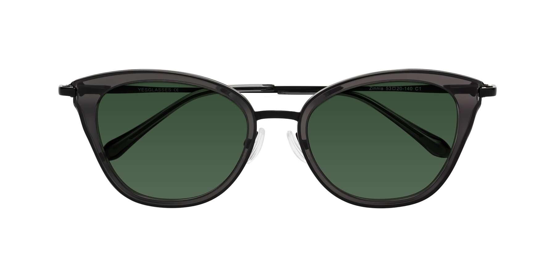 Folded Front of Zinnia in Gray with Green Tinted Lenses