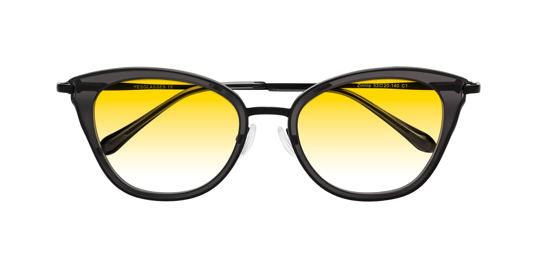 Folded Front of Zinnia in Gray with Yellow Gradient Lenses