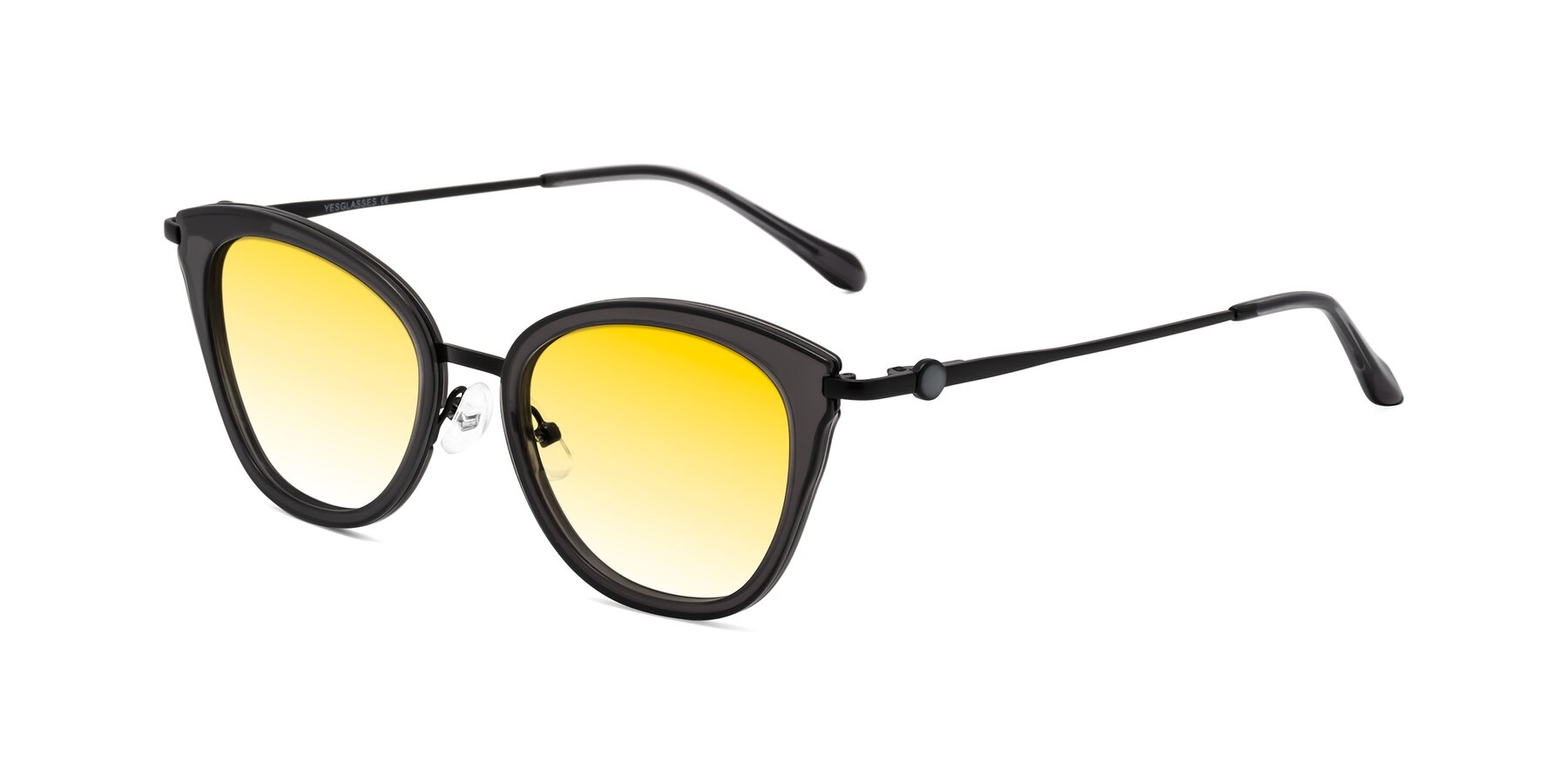 Angle of Zinnia in Gray with Yellow Gradient Lenses