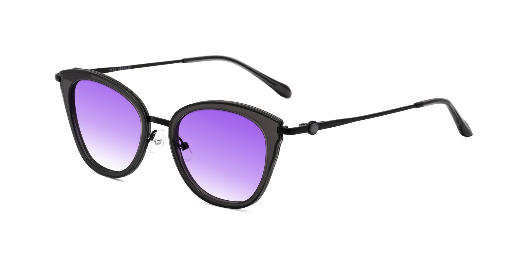 Angle of Zinnia in Gray with Purple Gradient Lenses