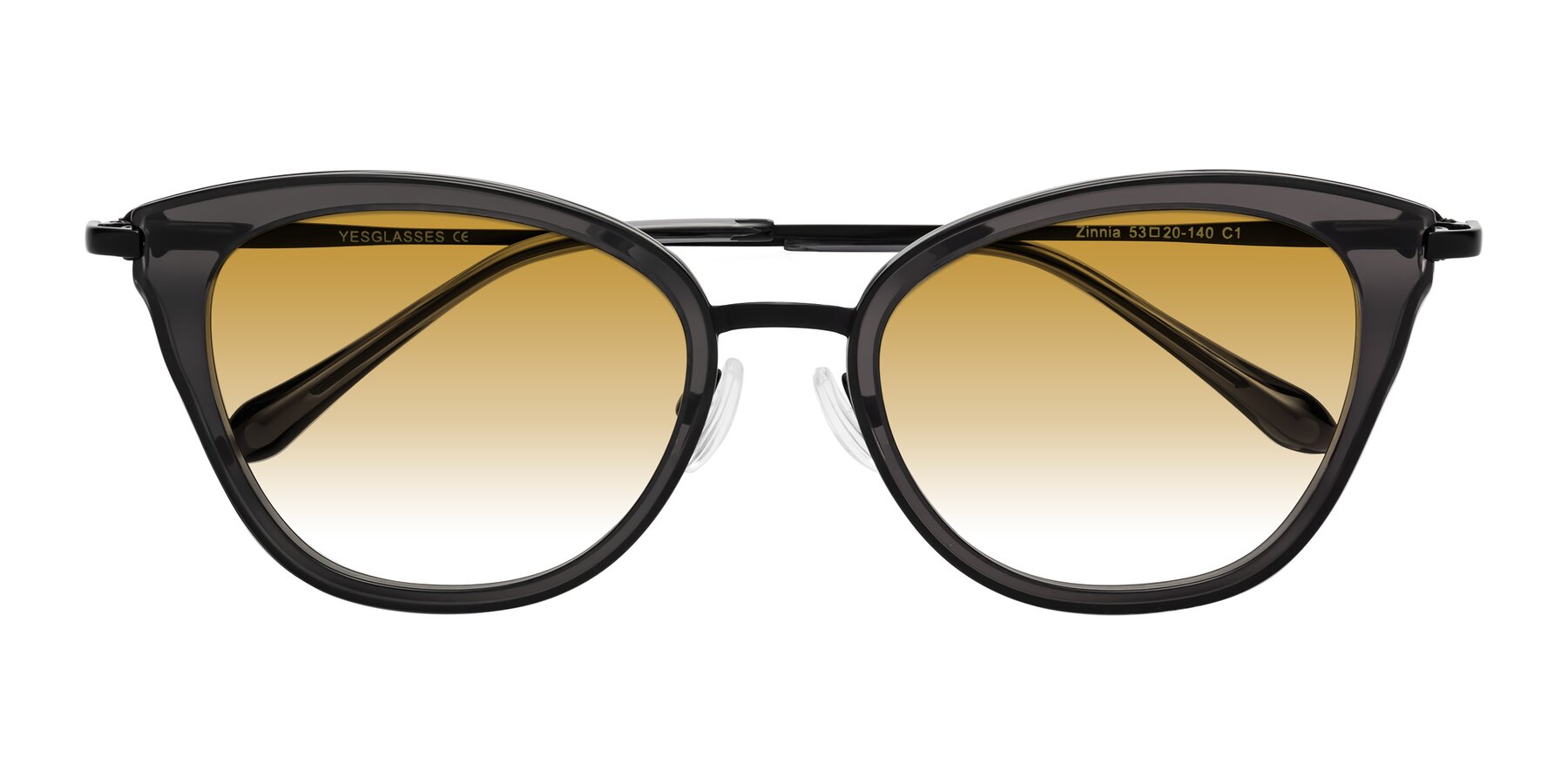 Folded Front of Zinnia in Gray with Champagne Gradient Lenses