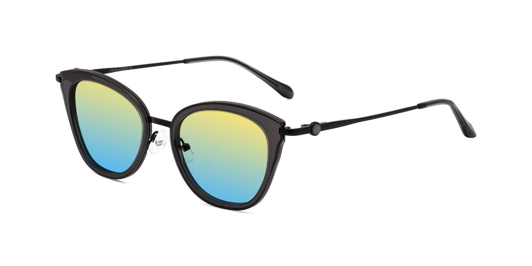 Angle of Zinnia in Gray with Yellow / Blue Gradient Lenses