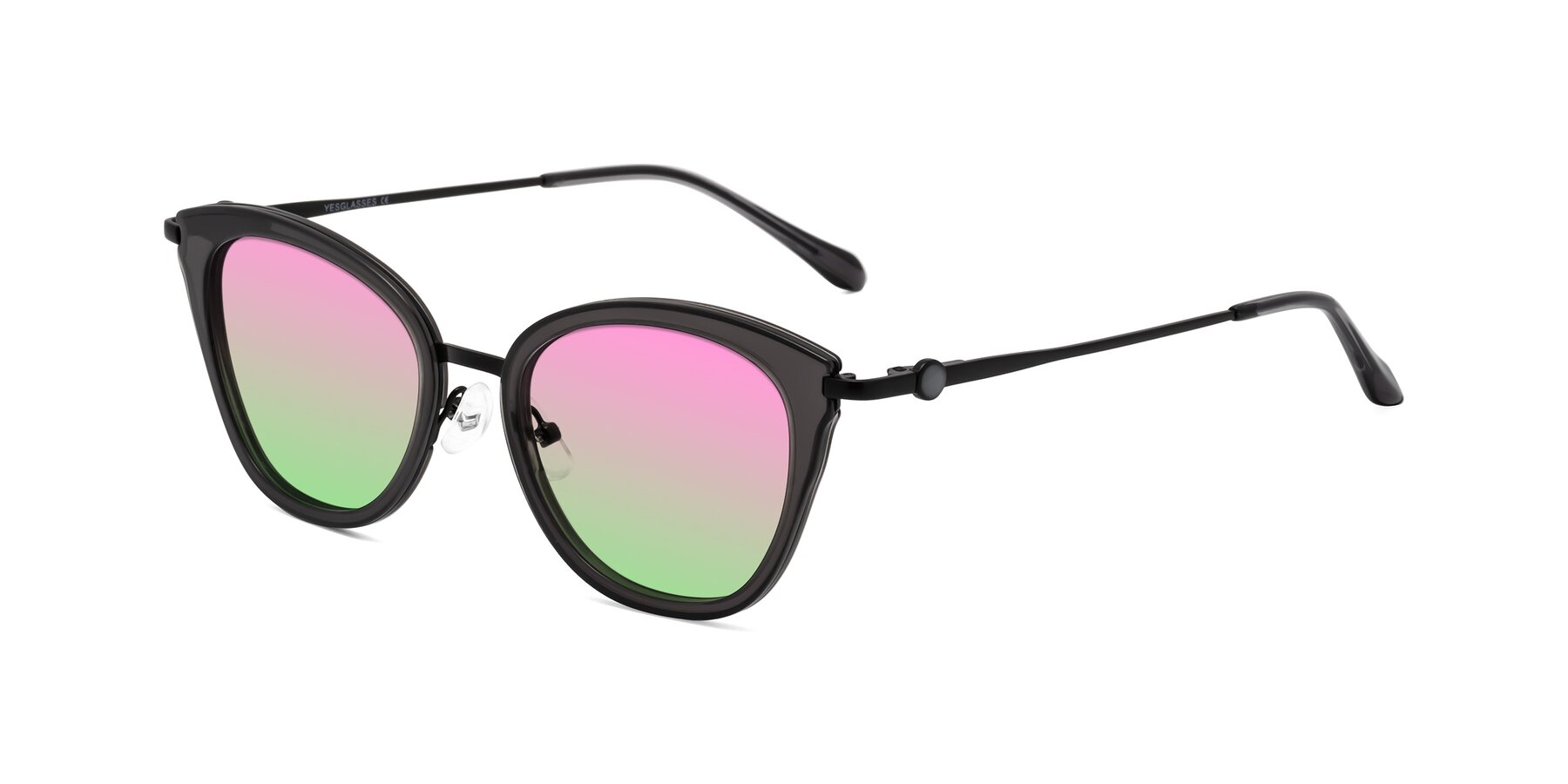 Angle of Zinnia in Gray with Pink / Green Gradient Lenses