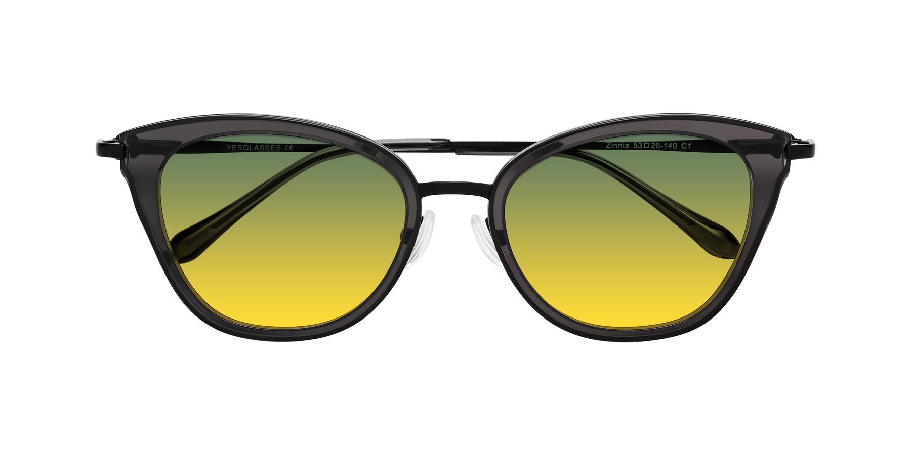 Folded Front of Zinnia in Gray with Green / Yellow Gradient Lenses