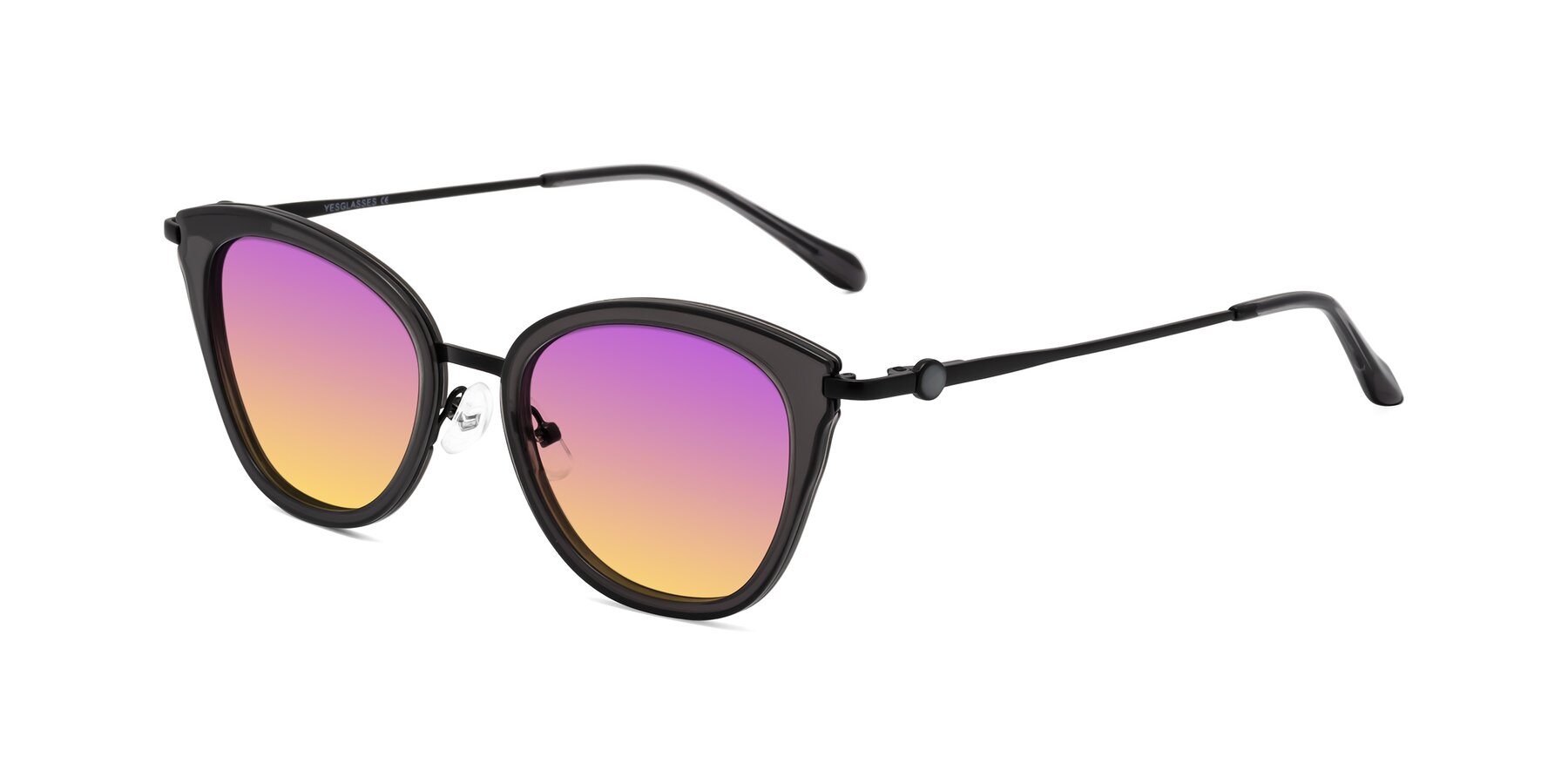 Angle of Zinnia in Gray with Purple / Yellow Gradient Lenses