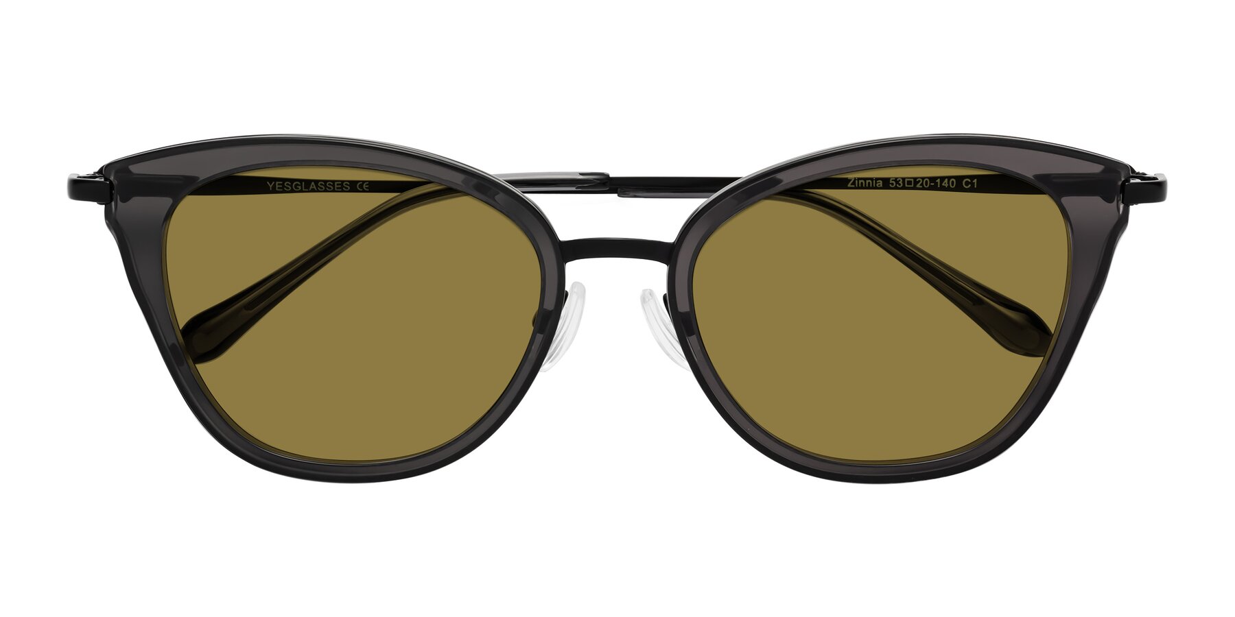 Folded Front of Zinnia in Gray with Brown Polarized Lenses