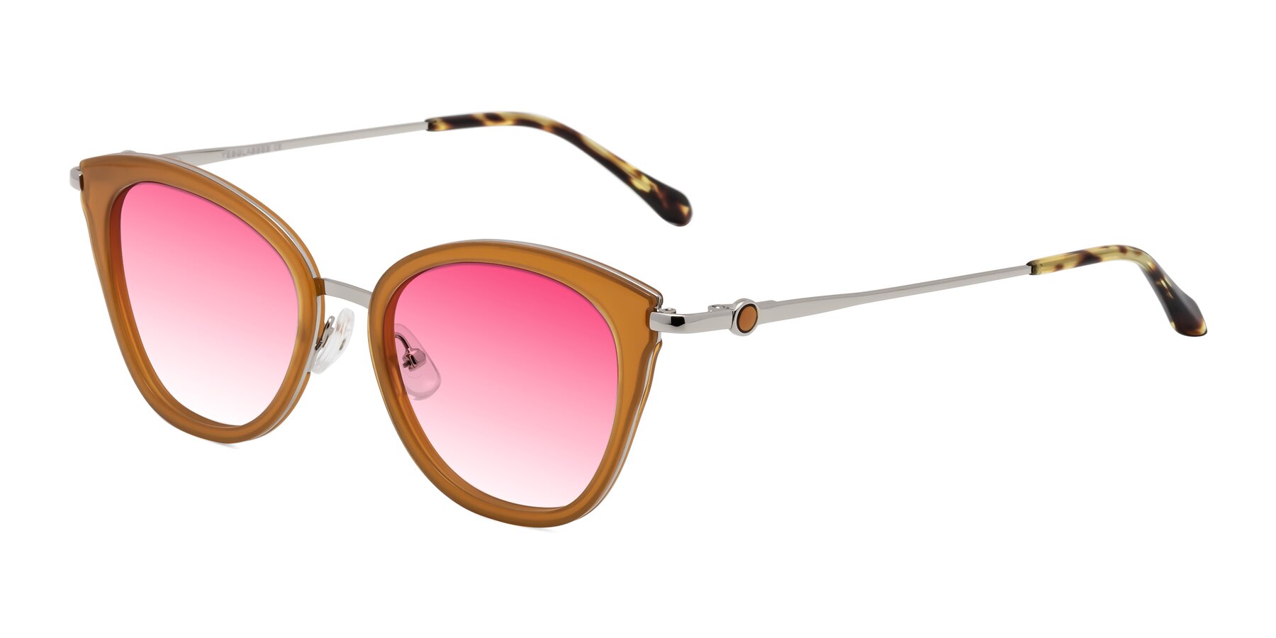 Angle of Zinnia in Caramel with Pink Gradient Lenses