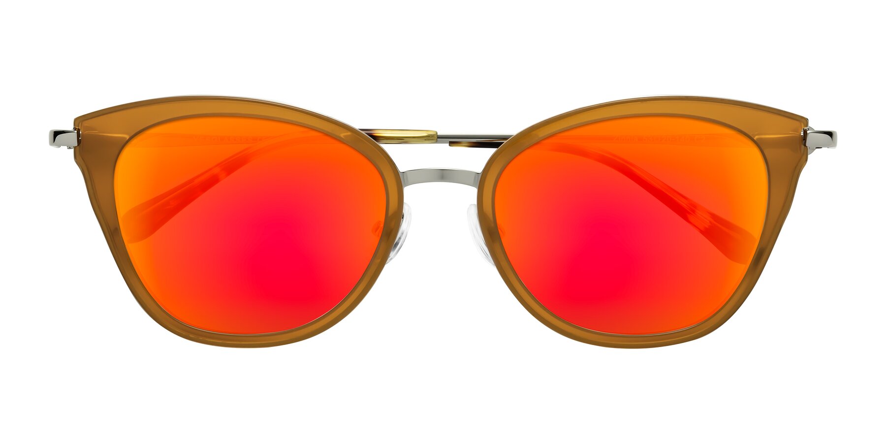 Folded Front of Zinnia in Caramel with Red Gold Mirrored Lenses