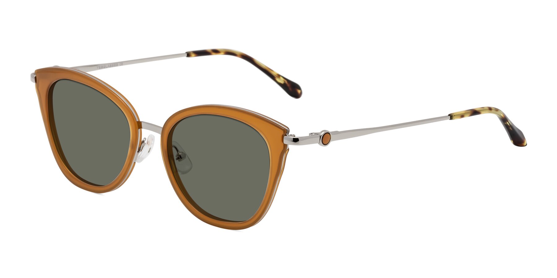 Angle of Zinnia in Caramel with Gray Polarized Lenses