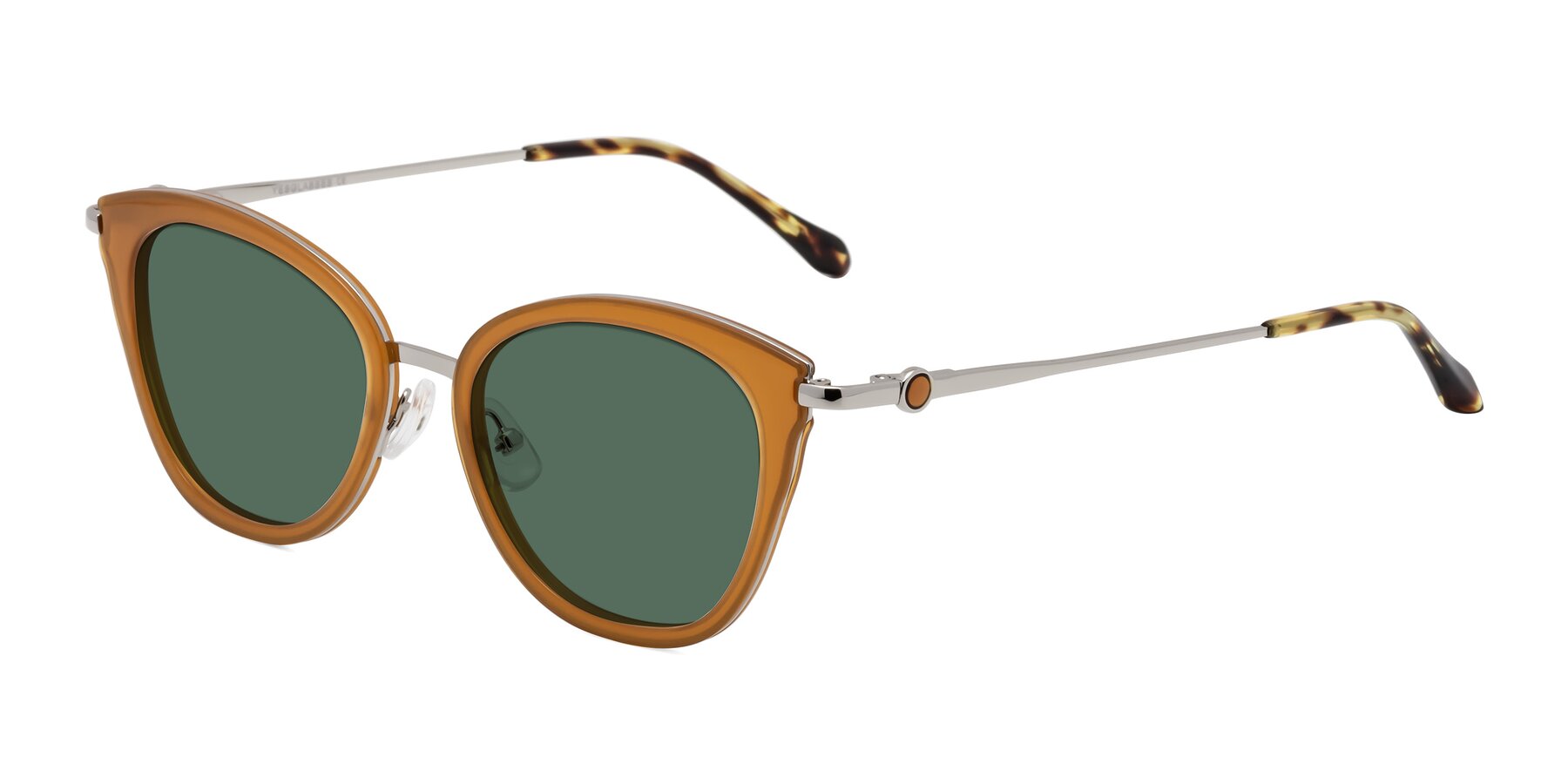 Angle of Zinnia in Caramel with Green Polarized Lenses