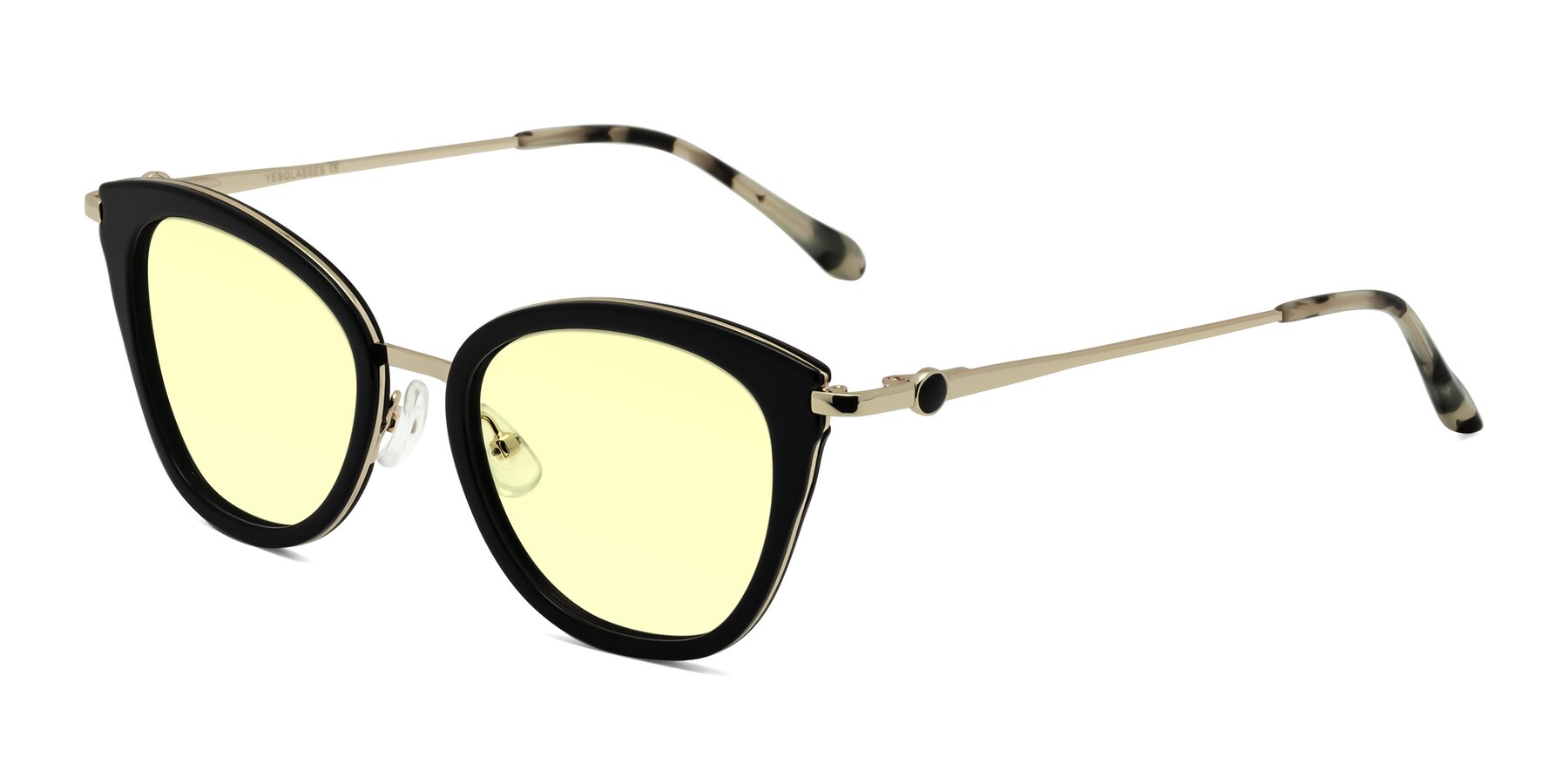 Angle of Zinnia in Black with Light Yellow Tinted Lenses