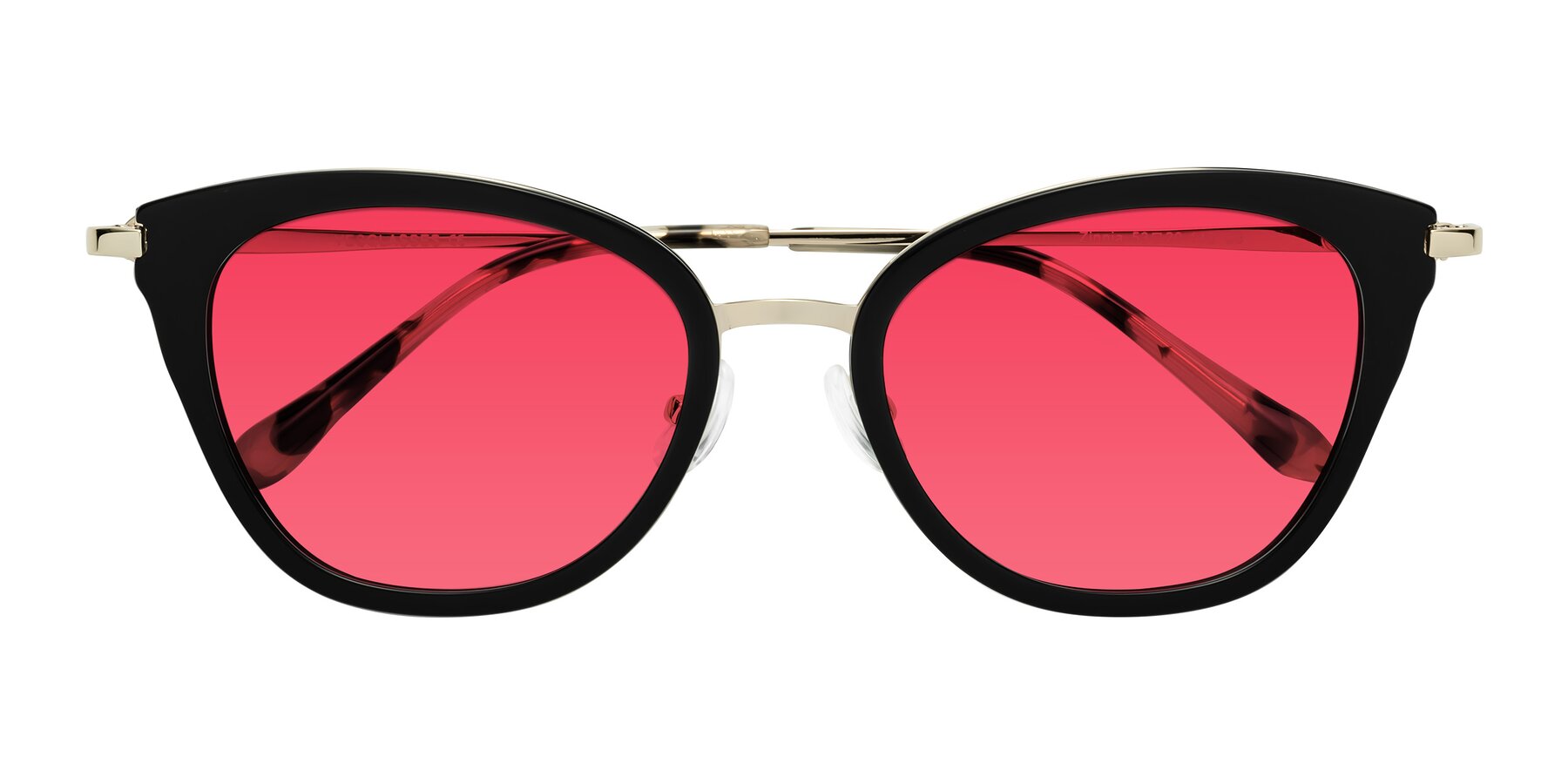 Folded Front of Zinnia in Black with Red Tinted Lenses