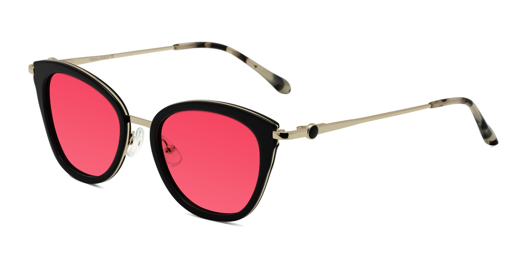 Angle of Zinnia in Black with Red Tinted Lenses