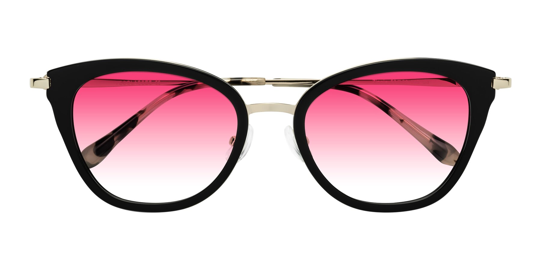 Folded Front of Zinnia in Black with Pink Gradient Lenses