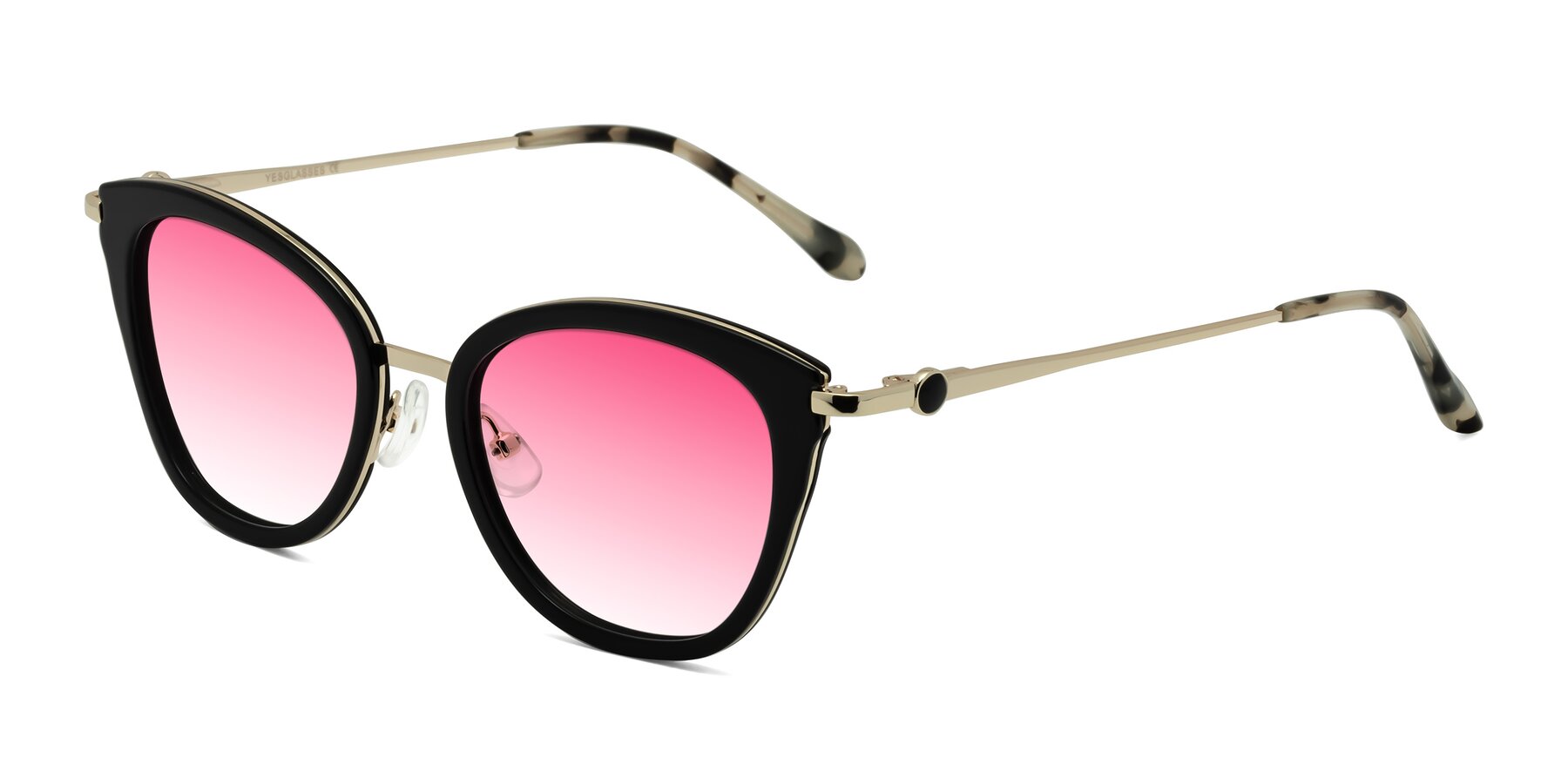 Angle of Zinnia in Black with Pink Gradient Lenses