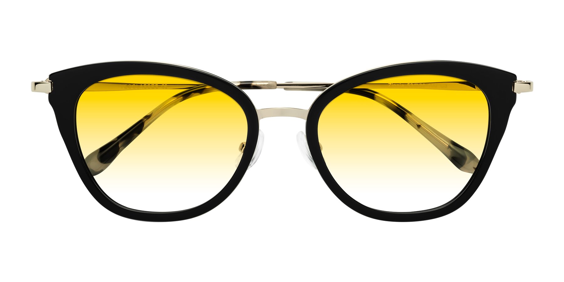 Folded Front of Zinnia in Black with Yellow Gradient Lenses