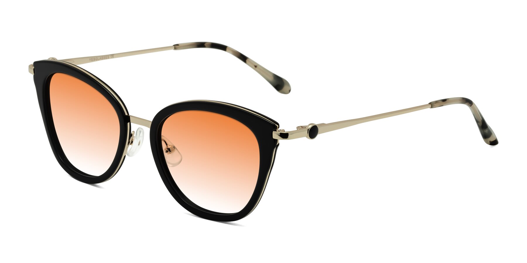 Angle of Zinnia in Black with Orange Gradient Lenses