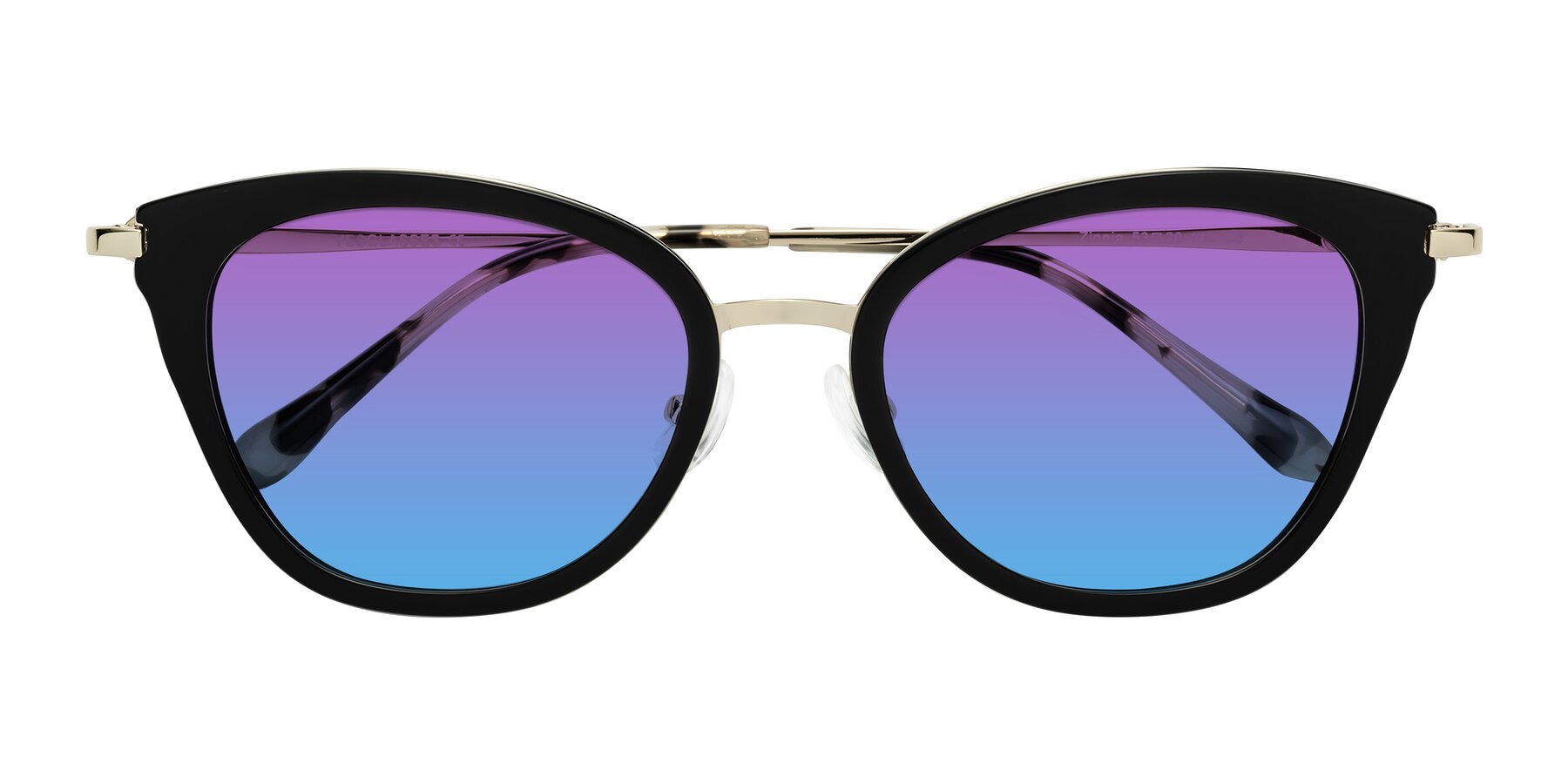 Folded Front of Zinnia in Black with Purple / Blue Gradient Lenses