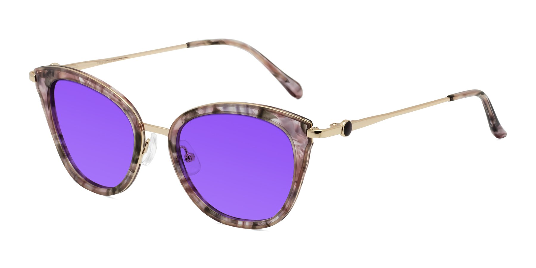 Angle of Zinnia in Purple Floral with Purple Tinted Lenses