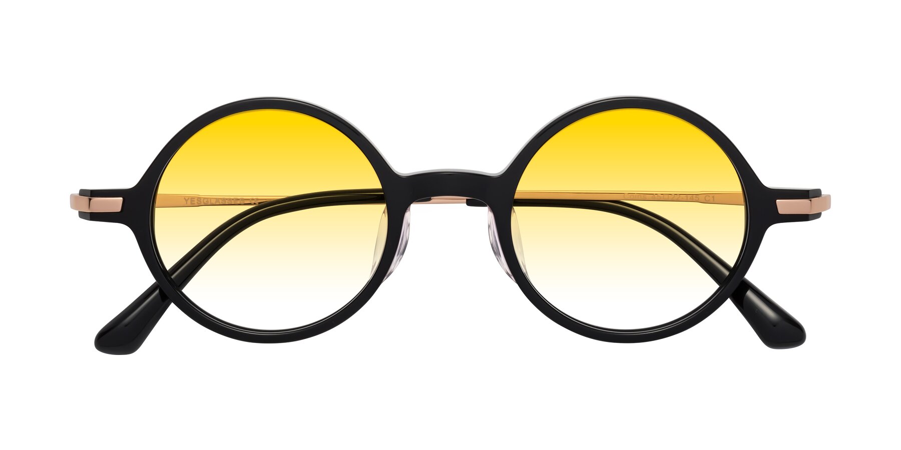 Folded Front of Coins in Black with Yellow Gradient Lenses