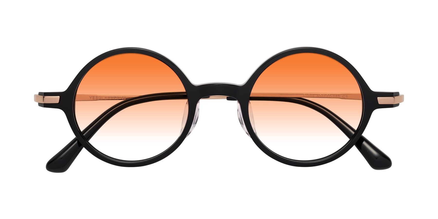 Folded Front of Coins in Black with Orange Gradient Lenses