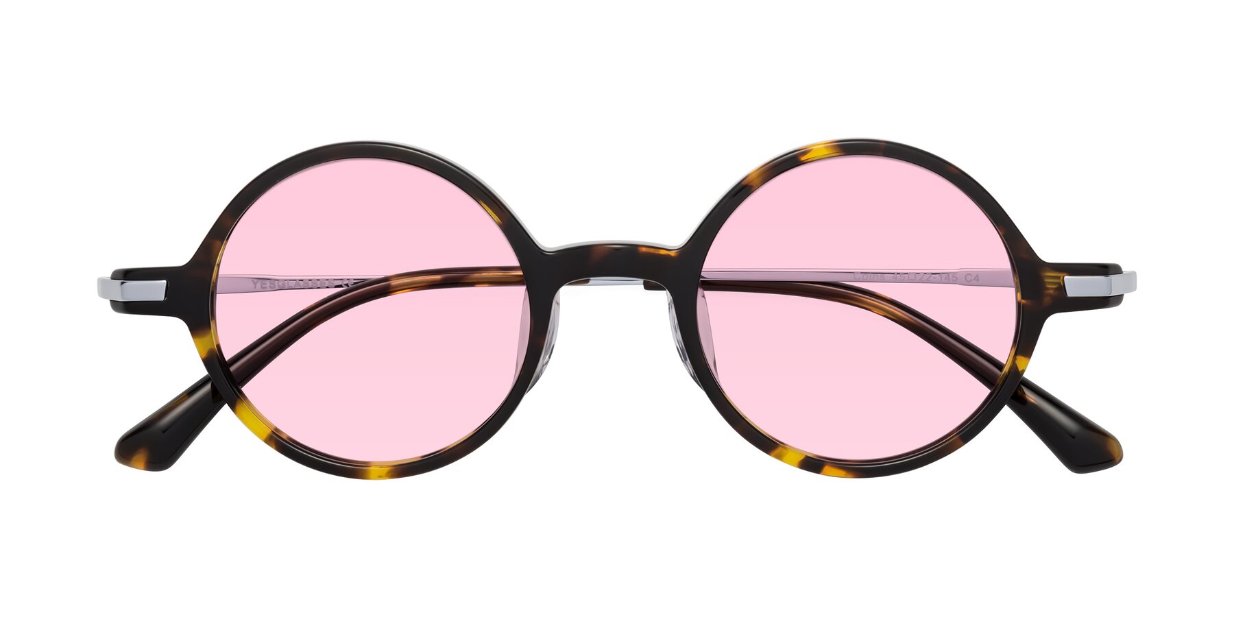 Folded Front of Coins in Tortoise with Light Pink Tinted Lenses