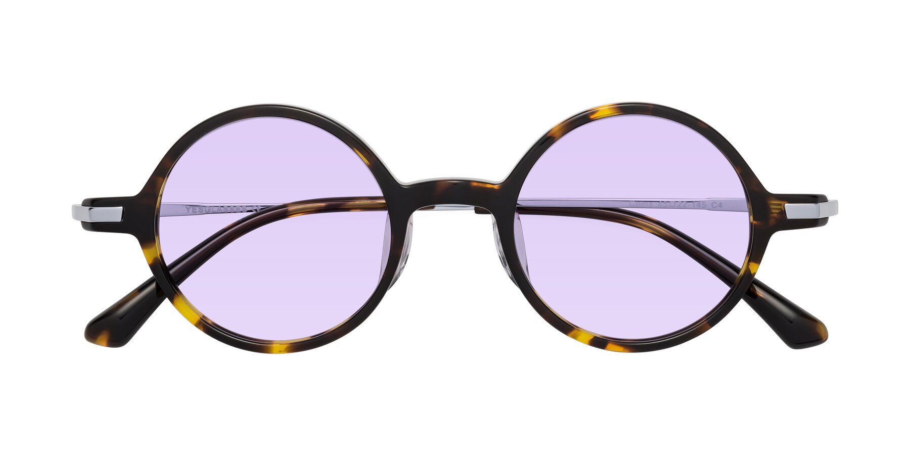 Folded Front of Coins in Tortoise with Light Purple Tinted Lenses