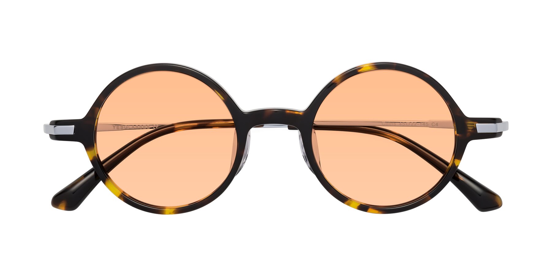 Folded Front of Coins in Tortoise with Light Orange Tinted Lenses