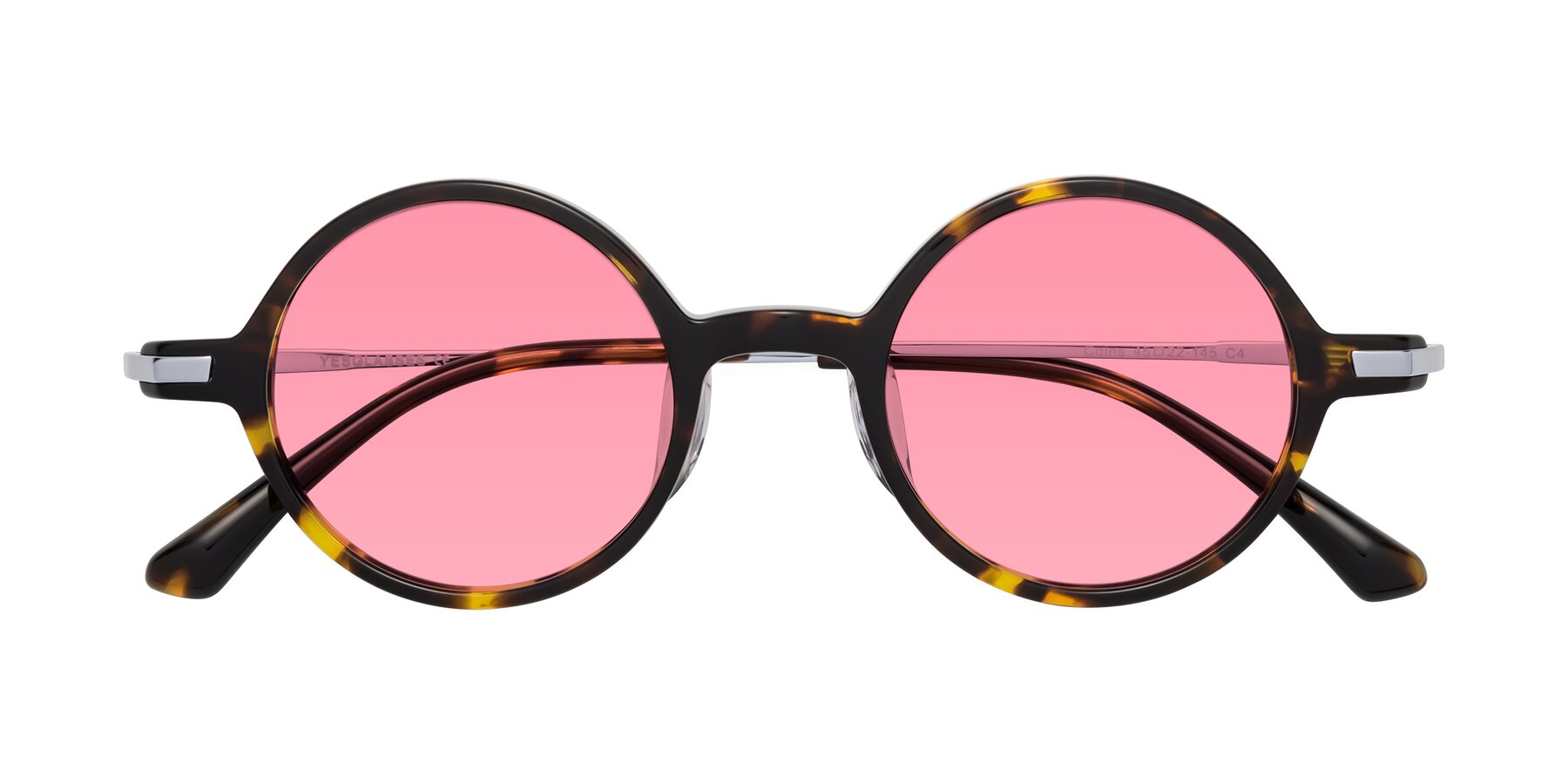 Folded Front of Coins in Tortoise with Pink Tinted Lenses