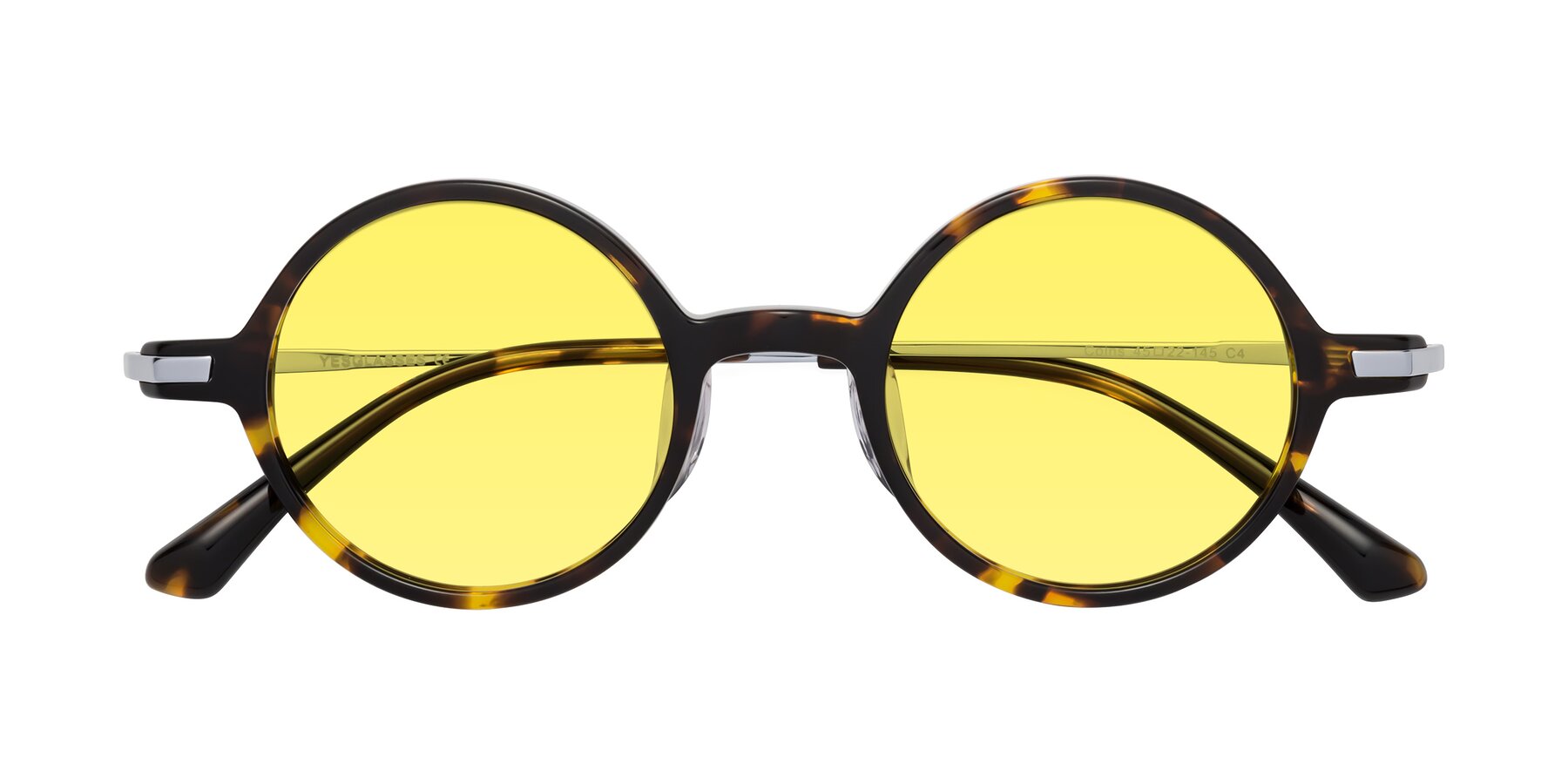 Folded Front of Coins in Tortoise with Medium Yellow Tinted Lenses