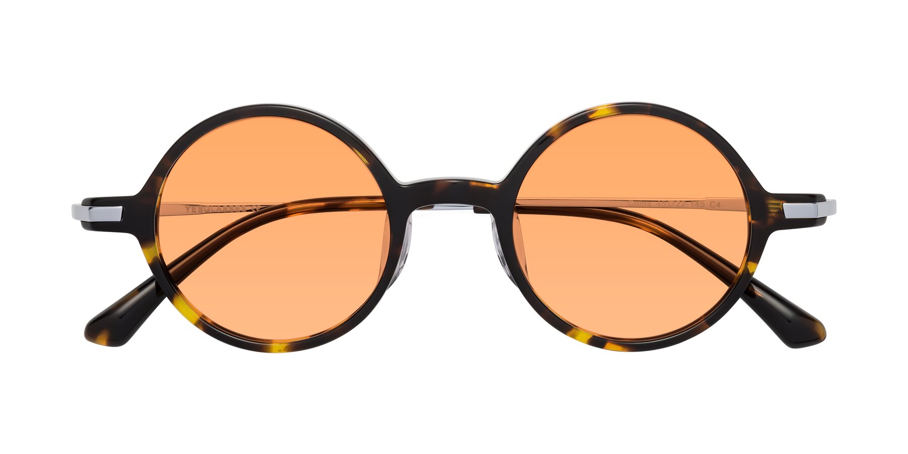 Folded Front of Coins in Tortoise with Medium Orange Tinted Lenses