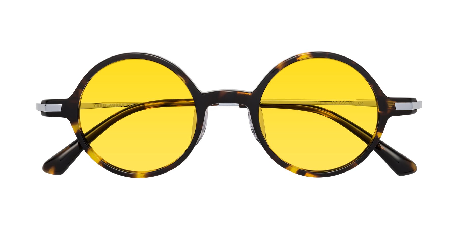 Folded Front of Coins in Tortoise with Yellow Tinted Lenses