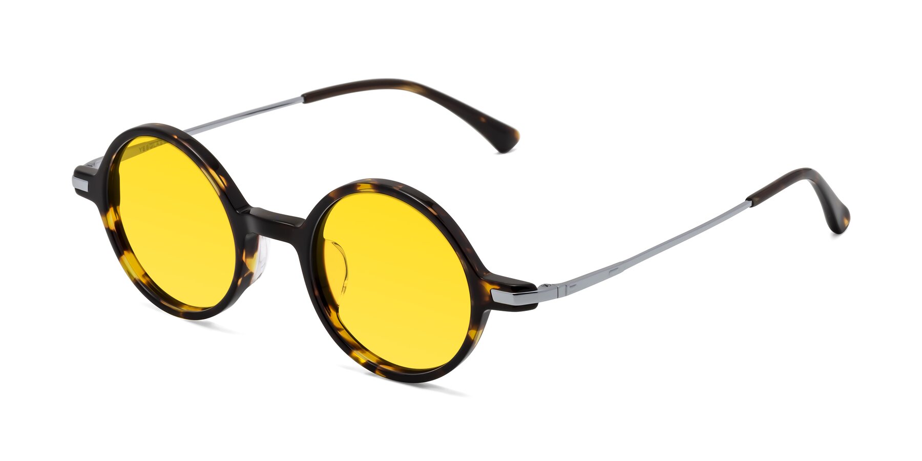 Angle of Coins in Tortoise with Yellow Tinted Lenses