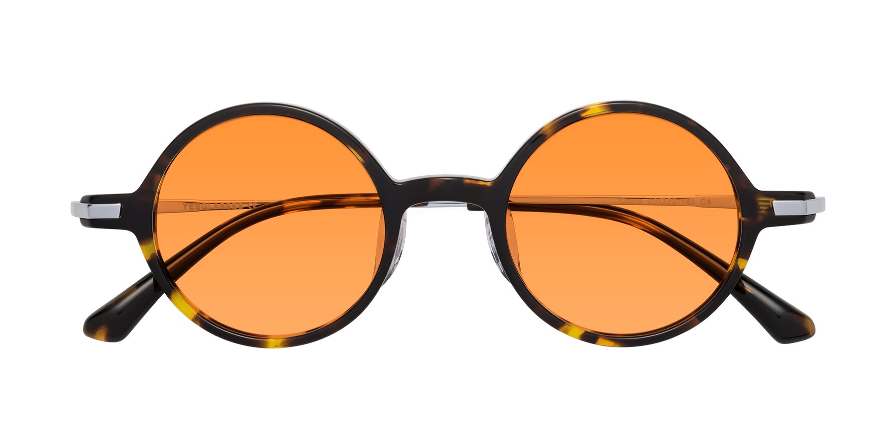 Folded Front of Coins in Tortoise with Orange Tinted Lenses