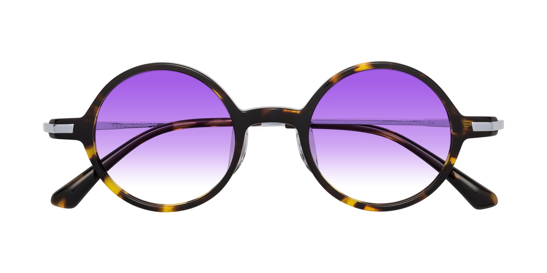 Folded Front of Coins in Tortoise with Purple Gradient Lenses