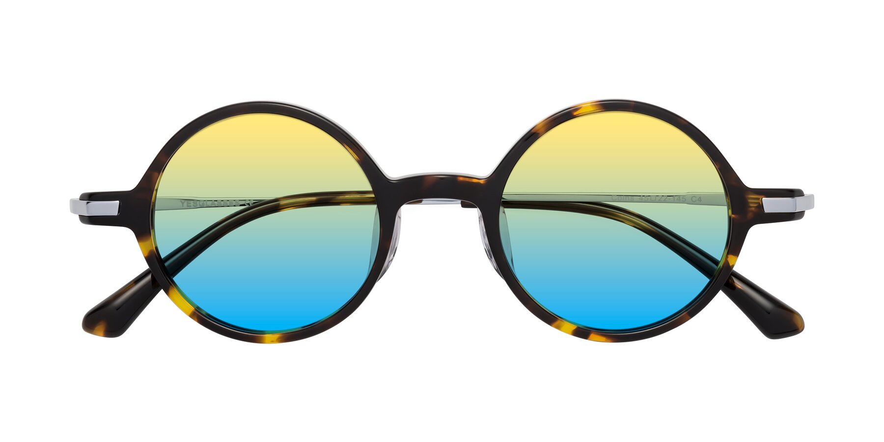 Folded Front of Coins in Tortoise with Yellow / Blue Gradient Lenses