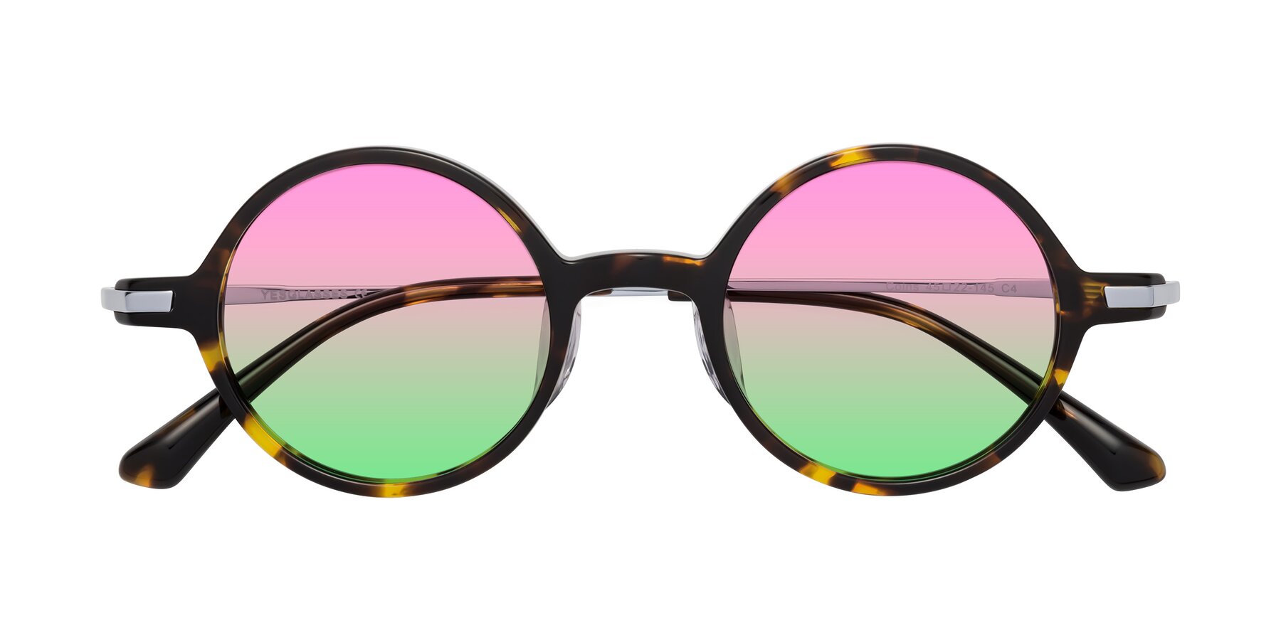 Folded Front of Coins in Tortoise with Pink / Green Gradient Lenses