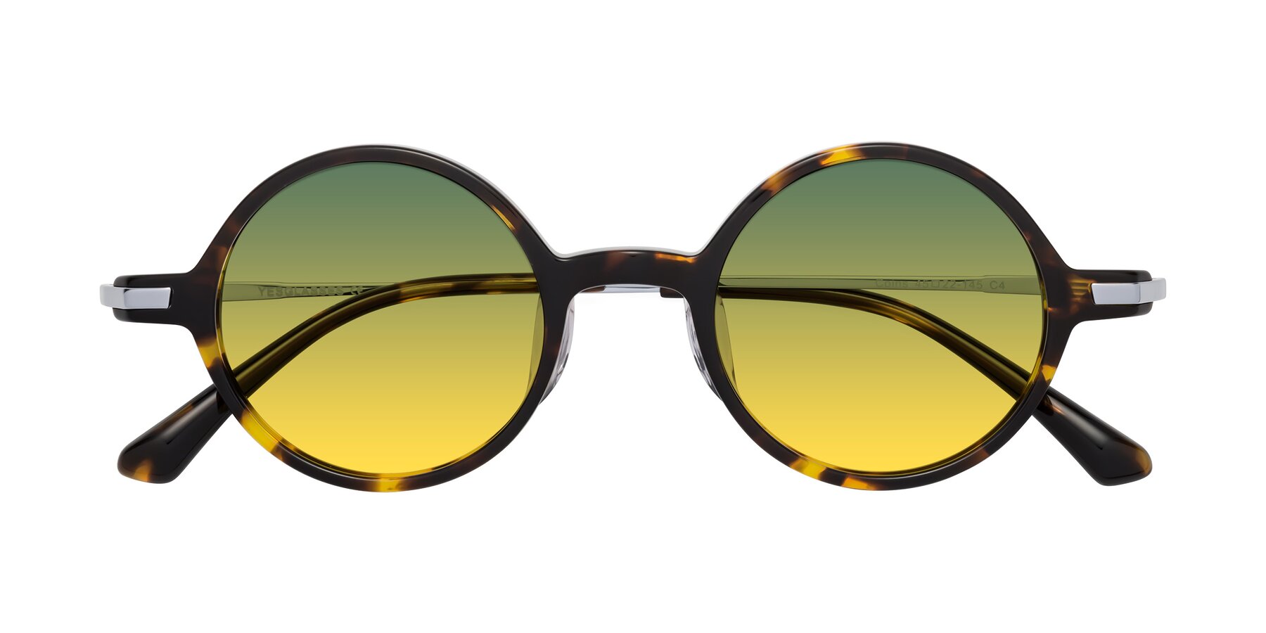 Folded Front of Coins in Tortoise with Green / Yellow Gradient Lenses