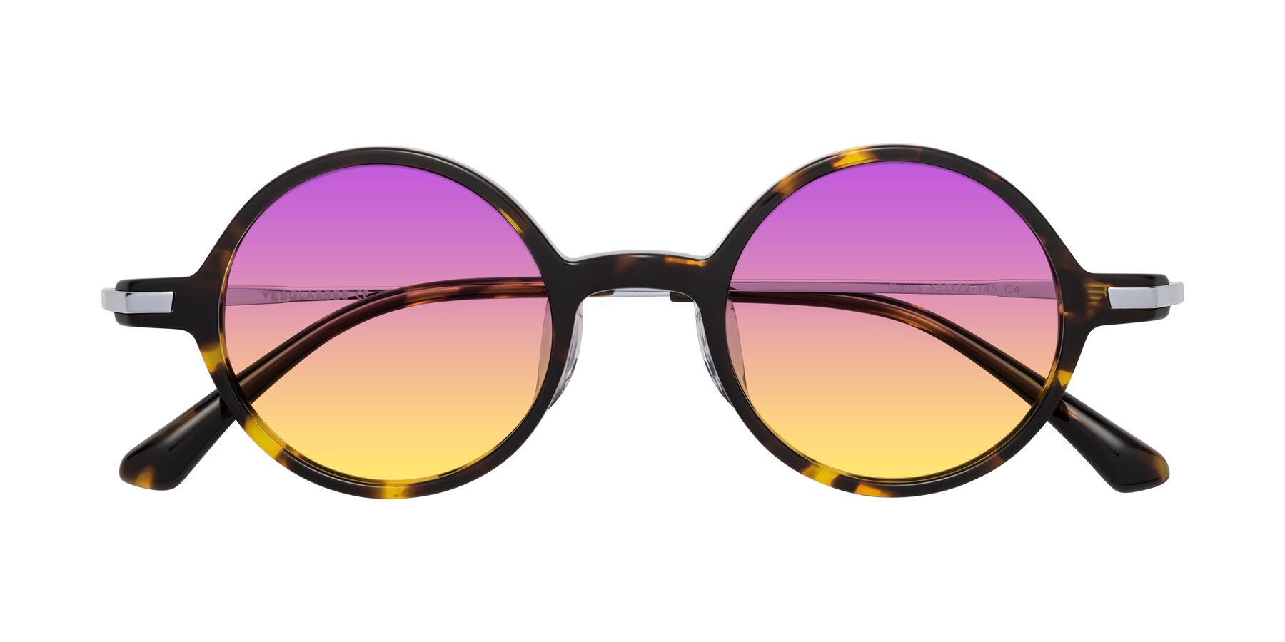 Folded Front of Coins in Tortoise with Purple / Yellow Gradient Lenses