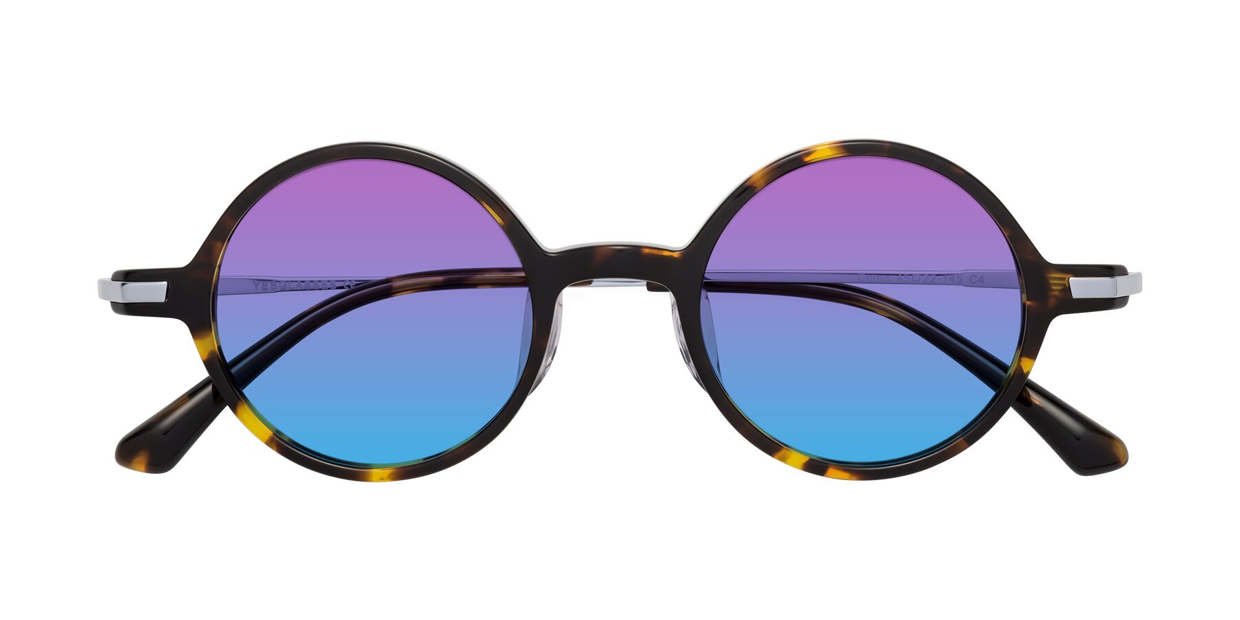 Folded Front of Coins in Tortoise with Purple / Blue Gradient Lenses