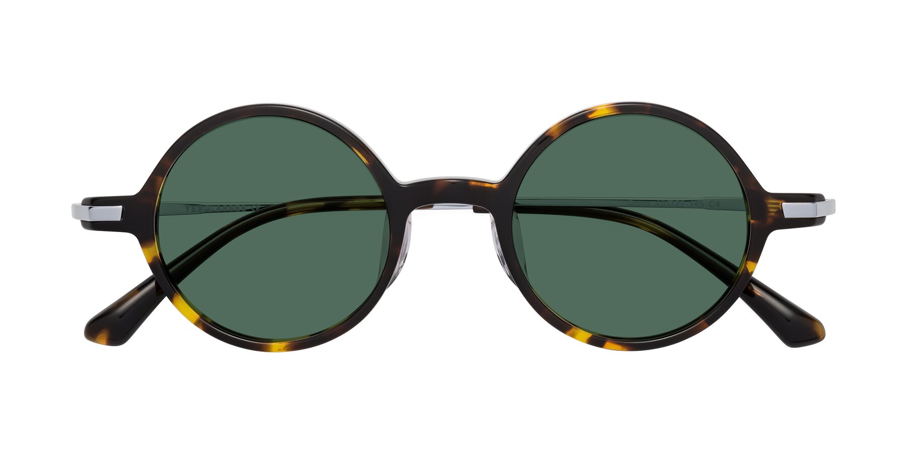 Folded Front of Coins in Tortoise with Green Polarized Lenses