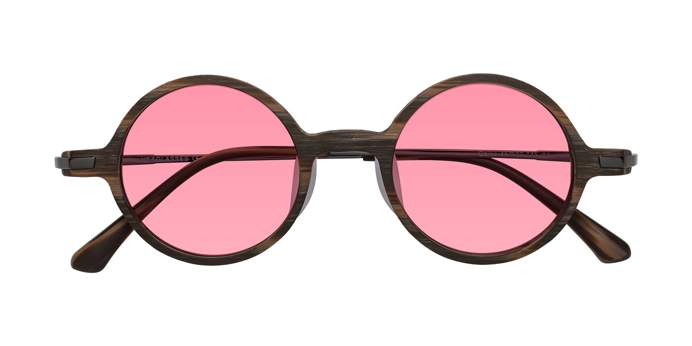Coins - Brown Woodgrain Tinted Sunglasses